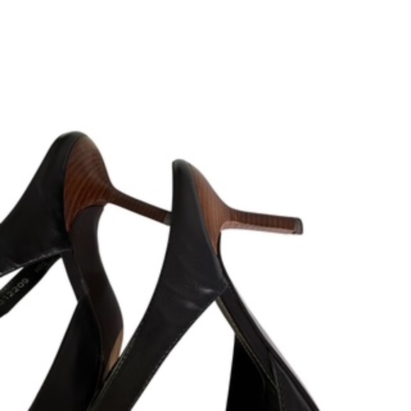 Cole Hahn Black with Brown Embellishment Leather Sandals Size 7.5B - Picture 3 of 6